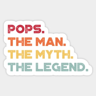 Pops The Man The Myth The Legend Sunset Funny Father's Day Sticker